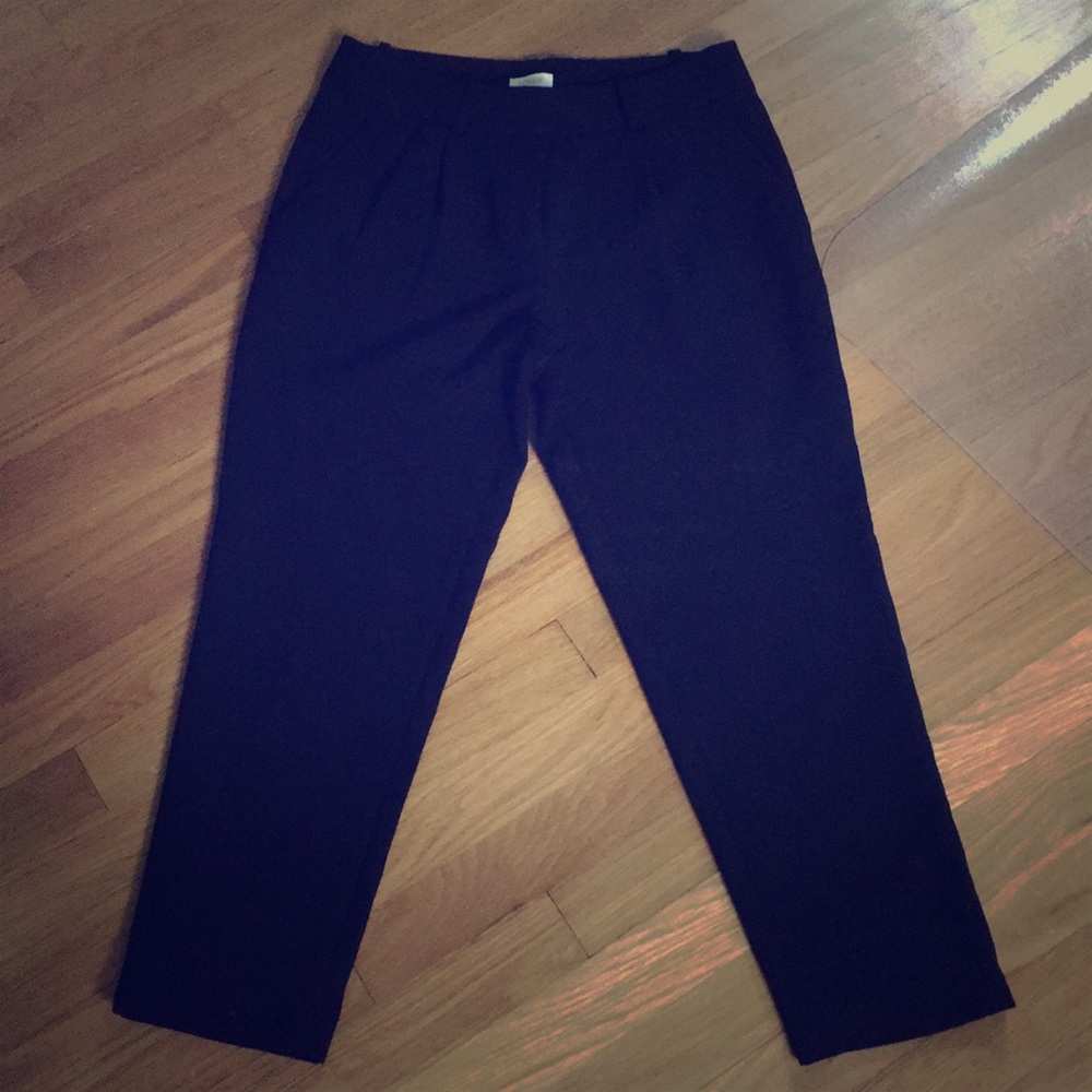 JCREW pleated cropped Black pants